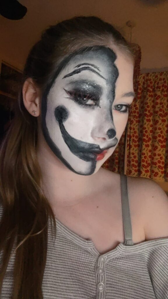 Tabitha-Rose Character Makeup Jester half face theatre